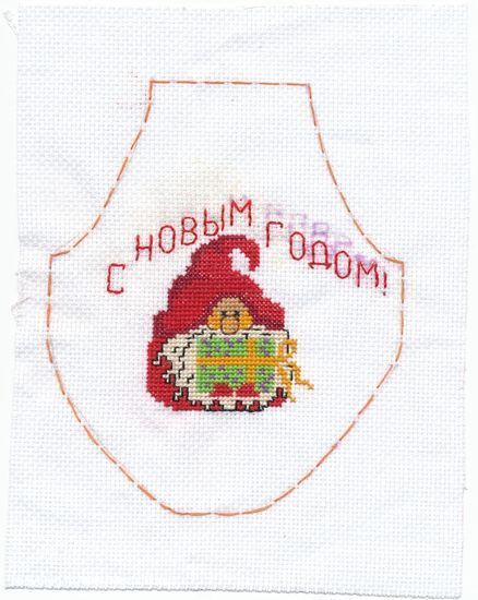 Схема вышивки крестом фартук новогодний