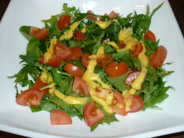 Тёплый салат с креветками