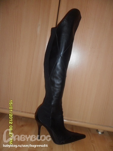 Кожаные сапоги. одевала несколько раз. продам 3000 т.р.
